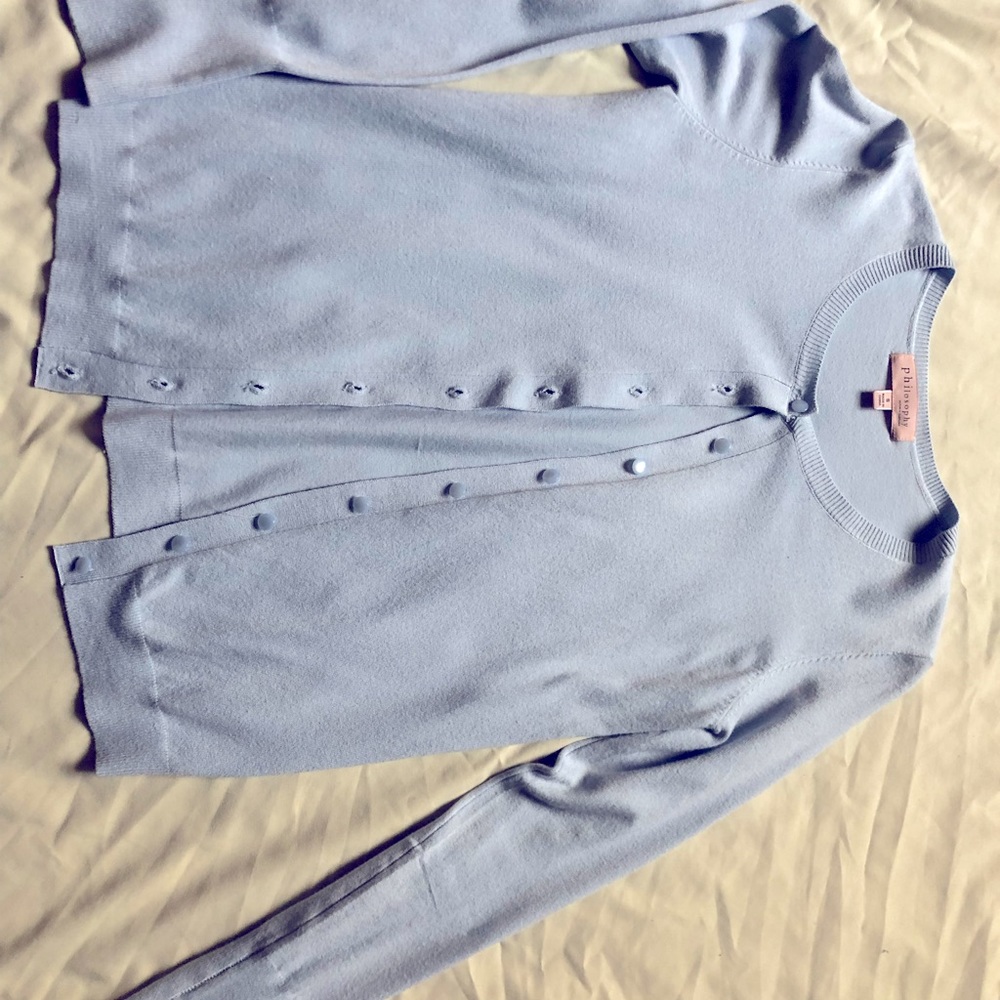 Womens small light blue Philosophy sweater
